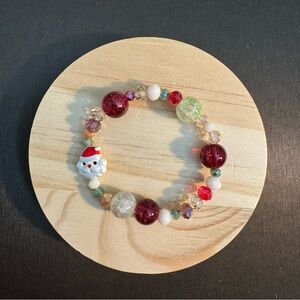 Kids Festive Multicolor Bead Bracelet with Christmas Charm